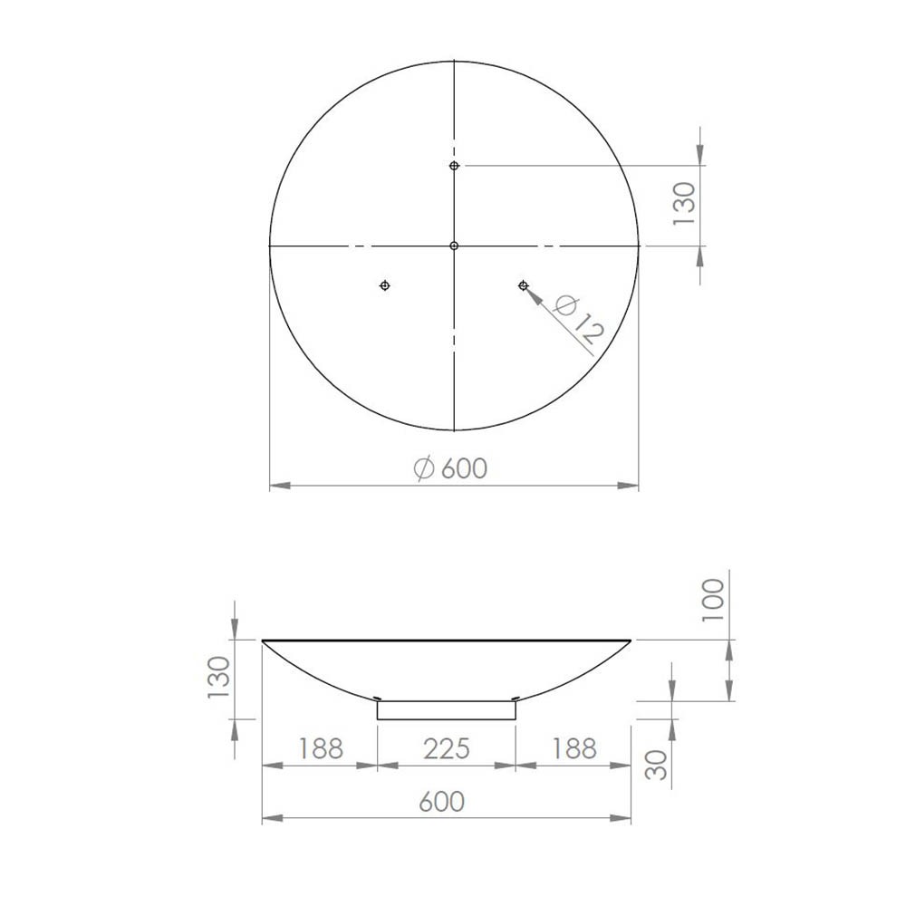 Brasero KEYO Ø100 cm - Acier Corten - Chauffage Exterieur - Feu de