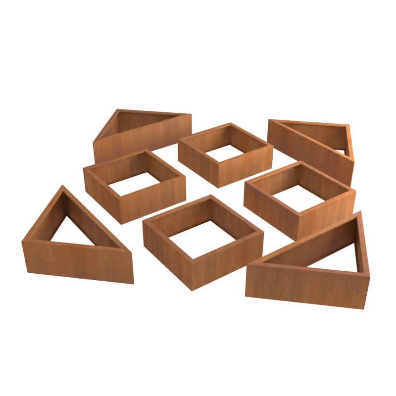 CARRE POTAGER CORTEN MODULE TRIANGLE