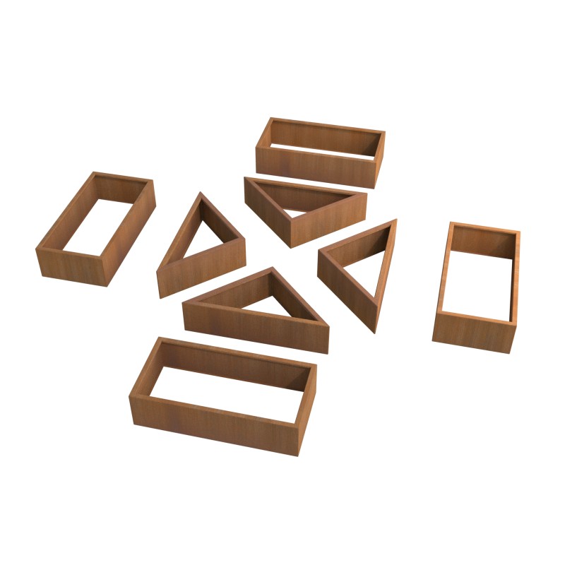 CARRE POTAGER CORTEN MODULE TRIANGLE