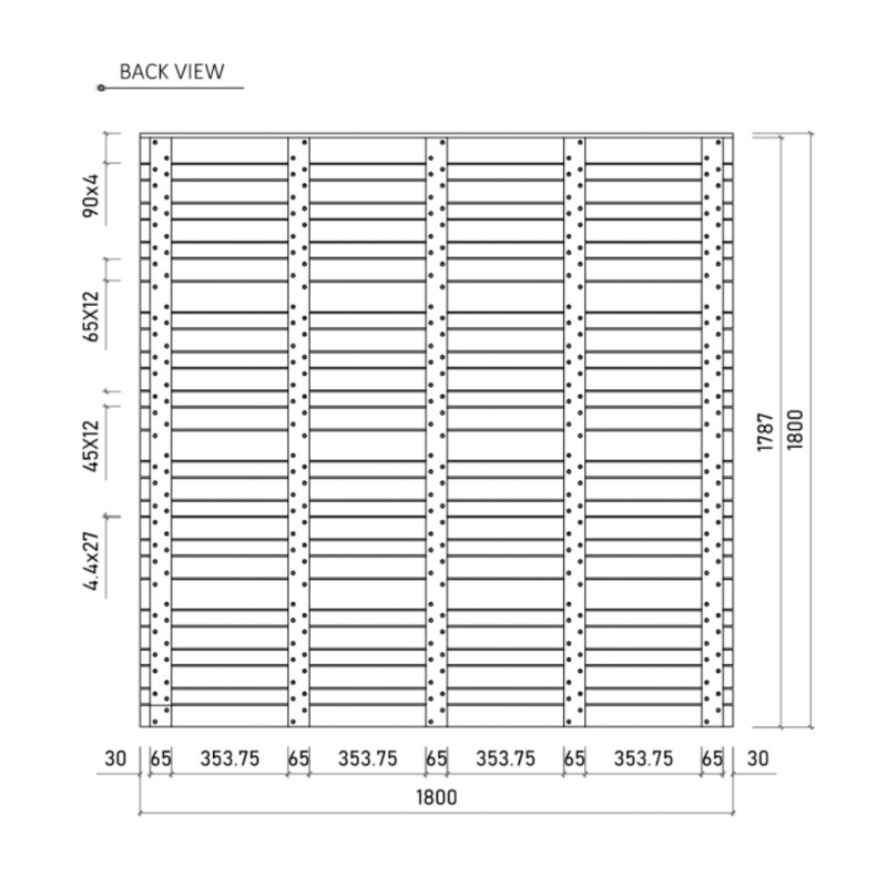 PANNEAU BOIS EXOTIQUE LINEA 180X180CM