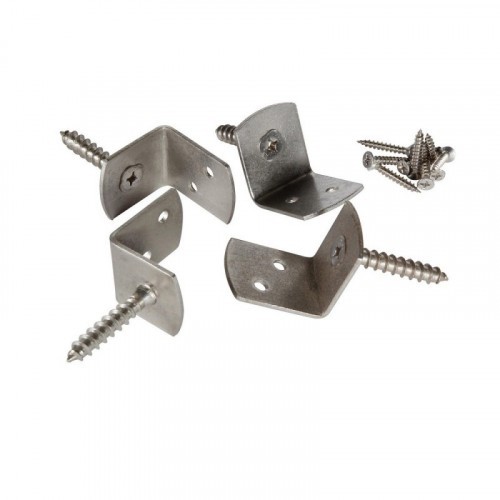 LOT DE 4 EQUERRES DE FIXATION INOX