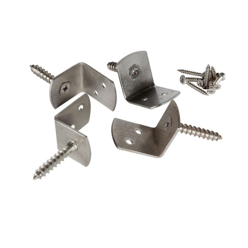 LOT DE 4 EQUERRES DE FIXATION INOX